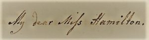 'My Dear Miss Hamilton'