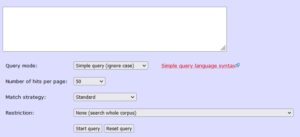 search page for CQPweb