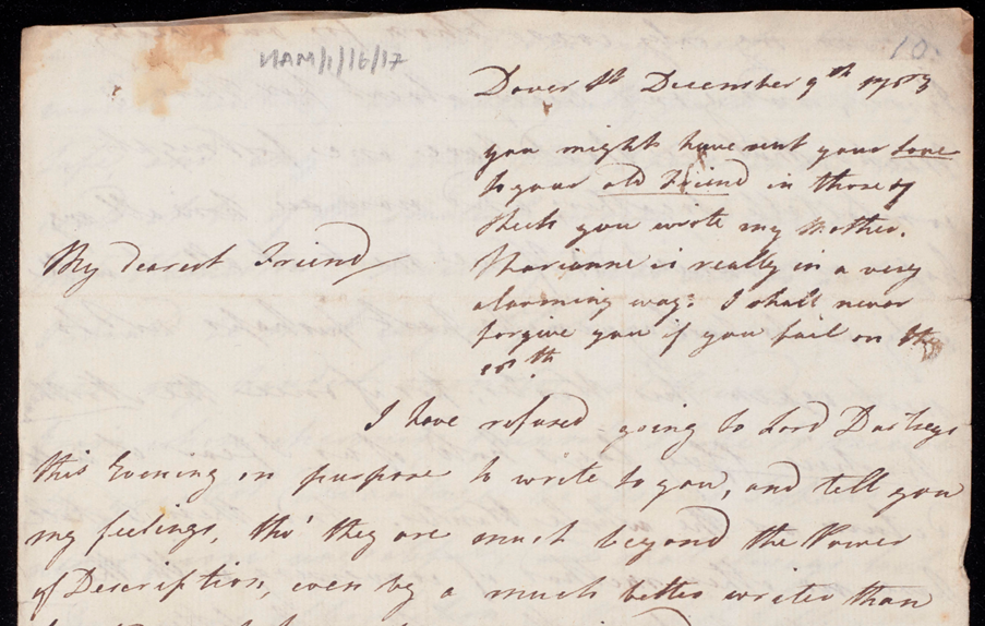 Ms. letter by William Wake, mis-catalogued as written by Frances Harpur (HAM/1/16/17)